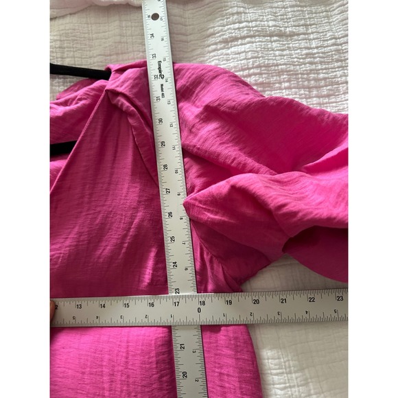 Acler Sloane Puff Sleeve Linen Blend Mini Dress Fuchsia Pink Size US 6 / AU 10 - Picture 7 of 9